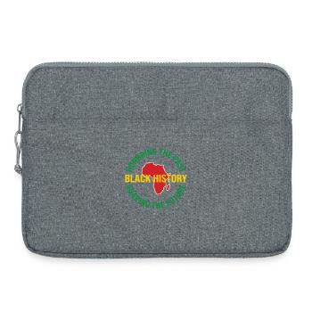 Motif d’histoire noire Silhouette africaine - Sacoche pour ordinateur portable 15 pouces - gris chiné - Devant