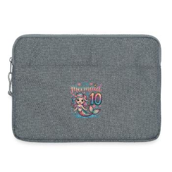 Mermaid 10th Birthday 10 Years - Laptop bag 15" - heather grey - Front