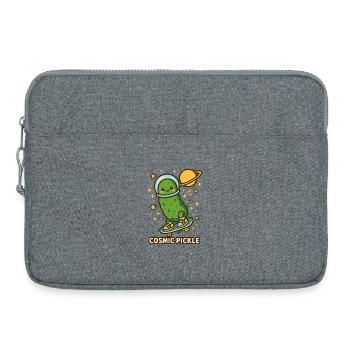 Kosmische Gurke auf Skateboard - Laptoptasche 15" - Grau meliert - Vorne