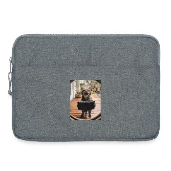 Accordéon chat sur le porche - Sacoche pour ordinateur portable 15 pouces - gris chiné - Devant