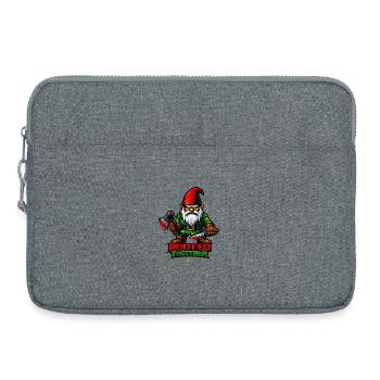Evil Gnome, Dark Gnome, Goth Gnome, Funny Gnome - Laptop bag 15" - heather grey - Front
