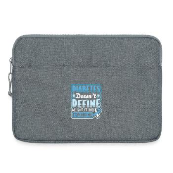 Diabetes Typ 1 Diabetiker - Laptoptasche 15" - Grau meliert - Vorne