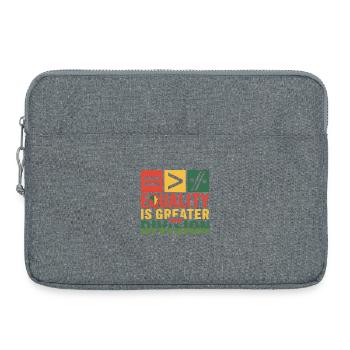 Equality Is Greater Than Division Shirt, Gift tee - Laptop bag 15" - heather grey - Front
