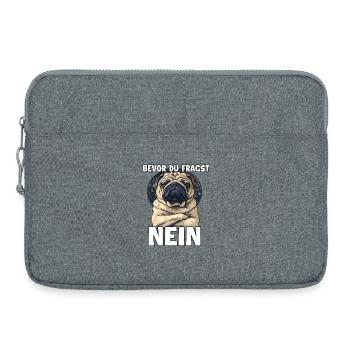 Drôle de carlin Meme T, tenue pour maîtresse - Sacoche pour ordinateur portable 15 pouces - gris chiné - Devant
