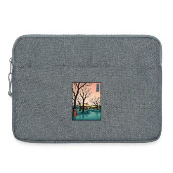 Traditioneller Japanischer Kirschblüten - Laptoptasche 15" - Grau meliert - Vorne
