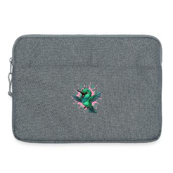 Colibri coloré avec éclaboussures de couleur - Sacoche pour ordinateur portable 15 pouces - gris chiné - Devant