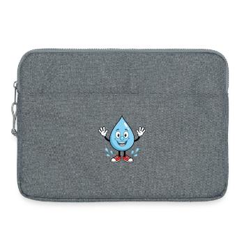Happy water drop with sneakers - Laptop bag 15" - heather grey - Front