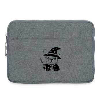 Frenchie Wizard Magic Outline - Laptop bag 15" - heather grey - Front