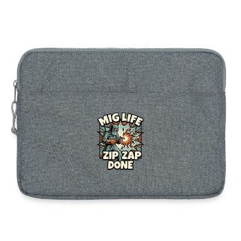 WELD MODE ZIP ZAP DONE Spruch - Laptoptasche 15" - Grau meliert - Vorne