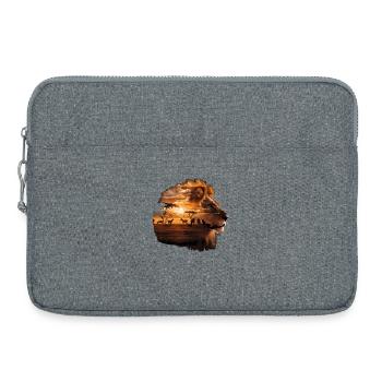 Lion Savannah Sunset Double Exposure Design - Laptop bag 15" - heather grey - Front