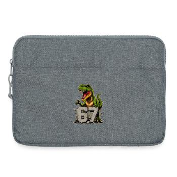 Mème T-Rex Dinosaure Drôle Six Seven - Sacoche pour ordinateur portable 15 pouces - gris chiné - Devant