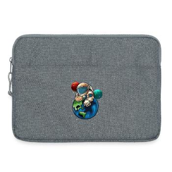 Astronaut umarmt Erde - Laptoptasche 15" - Grau meliert - Vorne