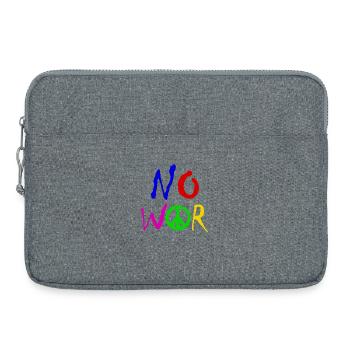 PAS DE GUERRE – Déclaration pour la paix contre la guerre - Sacoche pour ordinateur portable 15 pouces - gris chiné - Devant