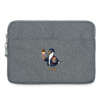 Cooler Möwenkapitän Mit Eis Und Chips - Laptop bag 15" - heather grey - Front