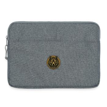 Médaillon de loup avec anneau runique - Sacoche pour ordinateur portable 15 pouces - gris chiné - Devant