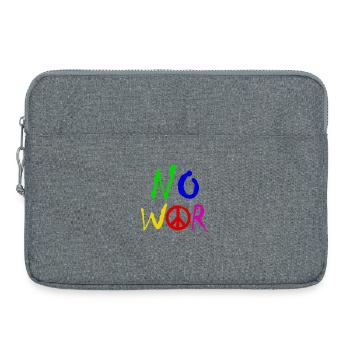 PAS DE GUERRE – Déclaration pour la paix contre la guerre - Sacoche pour ordinateur portable 15 pouces - gris chiné - Devant