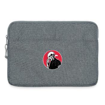 Silhouette de zombie cramoisi - Sacoche pour ordinateur portable 15 pouces - gris chiné - Devant