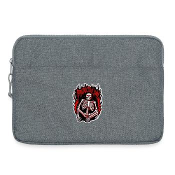 Productive Day Skeleton in Flames, Social Media - Laptop bag 15" - heather grey - Front