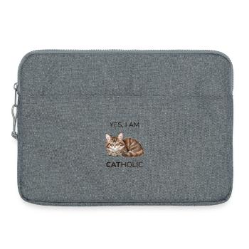 Ja, ich bin katholisch - Laptoptasche 15" - Grau meliert - Vorne