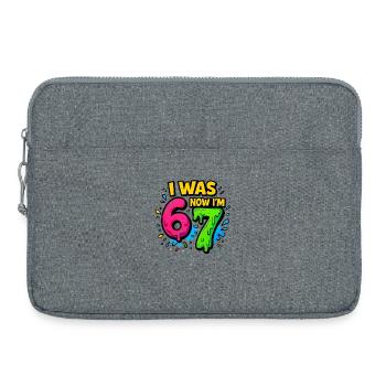 Idée cadeau humoristique de mème pour les enfants de 67 ans - Sacoche pour ordinateur portable 15 pouces - gris chiné - Devant