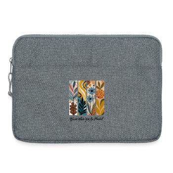 Blühende Botanische Panel-Collage - Laptoptasche 15" - Grau meliert - Vorne