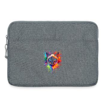 Néon du chat siamois | Art du chat Pop Art - Sacoche pour ordinateur portable 15 pouces - gris chiné - Devant