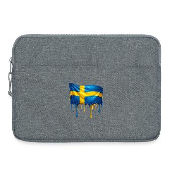 Melting Swedish flag - Laptop bag 15" - heather grey - Front