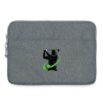 Golfer mit einem Golfschläger – ein dynamischer Schwung. - Laptoptasche 15" - Grau meliert - Vorne