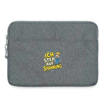 Ich steh auf Spannung Elektriker Spruch – Lustiges - Laptoptasche 15" - Grau meliert - Vorne