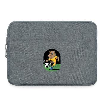 Funny Football Rodent Mascot Animal - Laptop bag 15" - heather grey - Front