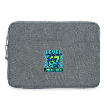 Level 67 Unlocked Six Seven Italian Brainrot Gamer - Laptop bag 15" - heather grey - Front