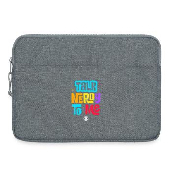 Talk Nerdy To Me Funny Colorful Geek Graphic - Laptop bag 15" - heather grey - Front
