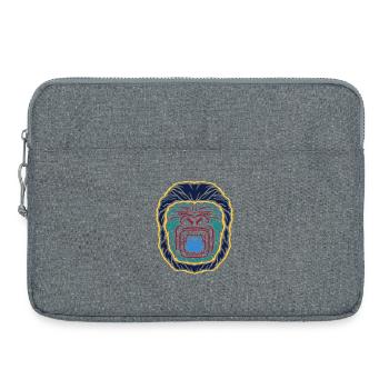 Neon-Gorilla Emblem: Farbintensives Gesicht - Laptoptasche 15" - Grau meliert - Vorne