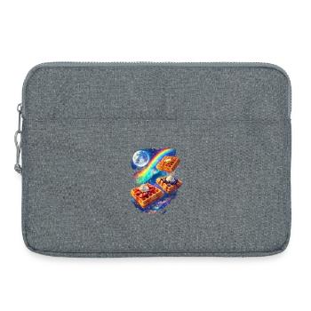 Galactic waffles in a rainbow frenzy - Laptop bag 15" - heather grey - Front
