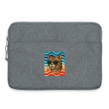 Cat Summer Sunglasses Cigarette - Laptop bag 15" - heather grey - Front