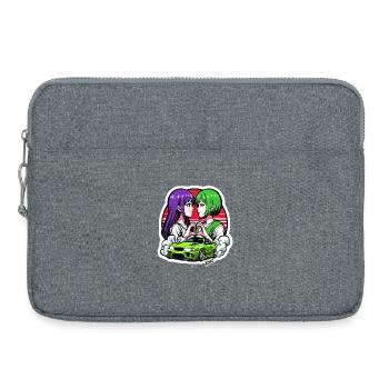 Duo néon : Heart Car Drift - Sacoche pour ordinateur portable 15 pouces - gris chiné - Devant