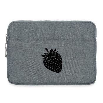Silhouette de fruits fraises - Sacoche pour ordinateur portable 15 pouces - gris chiné - Devant