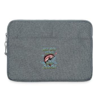 Forellen Angeln Trout Sprung – Fangfreude - Laptoptasche 15" - Grau meliert - Vorne