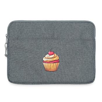 Illustration de cupcakes Krem aux cerises - Sacoche pour ordinateur portable 15 pouces - gris chiné - Devant