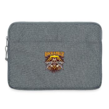 Rockabilly Skull Guitar Metal Star Retro Punk Art - Laptop bag 15" - heather grey - Front