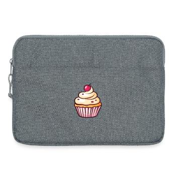 Pastell Cupcake Kirschkuss - Laptoptasche 15" - Grau meliert - Vorne
