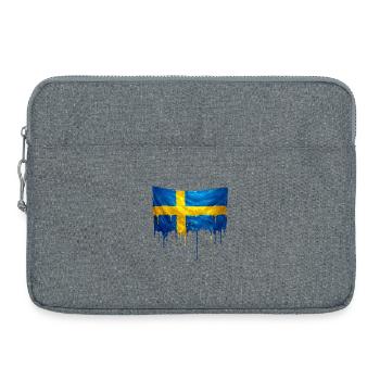 Sweden Flag Drop Art - Laptop bag 15" - heather grey - Front
