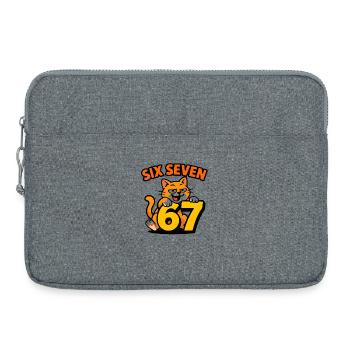 Six Sept Cat 67 Humour de cerveau italien - Sacoche pour ordinateur portable 15 pouces - gris chiné - Devant