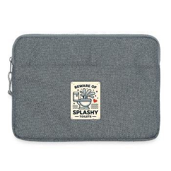 Attention au panneau des toilettes éclaboussantes - Sacoche pour ordinateur portable 15 pouces - gris chiné - Devant