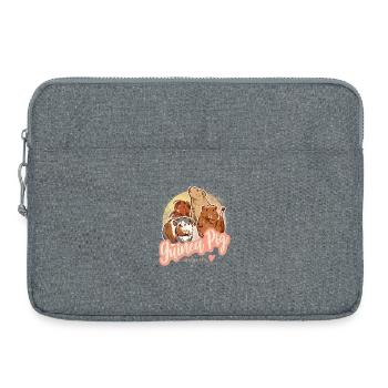 Portrait vintage de cochon d’Inde pour les amoureux des animaux - Sacoche pour ordinateur portable 15 pouces - gris chiné - Devant