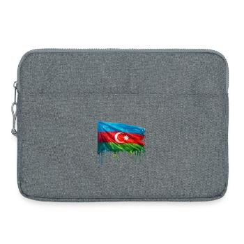 Aserbaidschanische Flagge in bunten Farben - Laptoptasche 15" - Grau meliert - Vorne