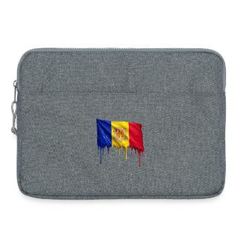 Andorranische Flagge in bunten Farben - Laptoptasche 15" - Grau meliert - Vorne