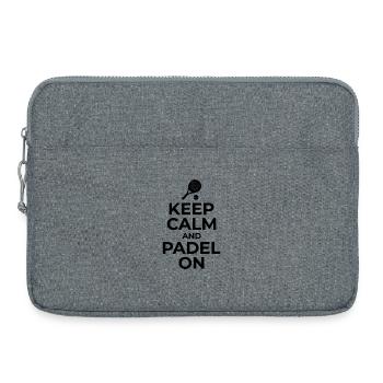 Reste calme et adopte un style de vie sportif - Sacoche pour ordinateur portable 15 pouces - gris chiné - Devant
