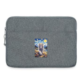 Weißer Tiger Sternennacht - Laptoptasche 15" - Grau meliert - Vorne
