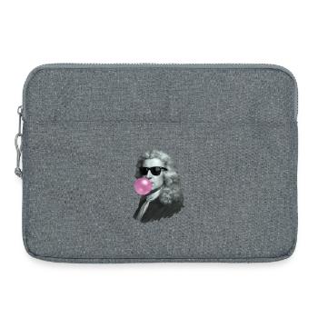 Isaac Newton with chewing gum and sunglasses - Laptop bag 15" - heather grey - Front
